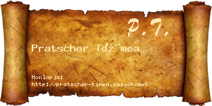 Pratscher Tímea névjegykártya